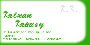 kalman kapusy business card
